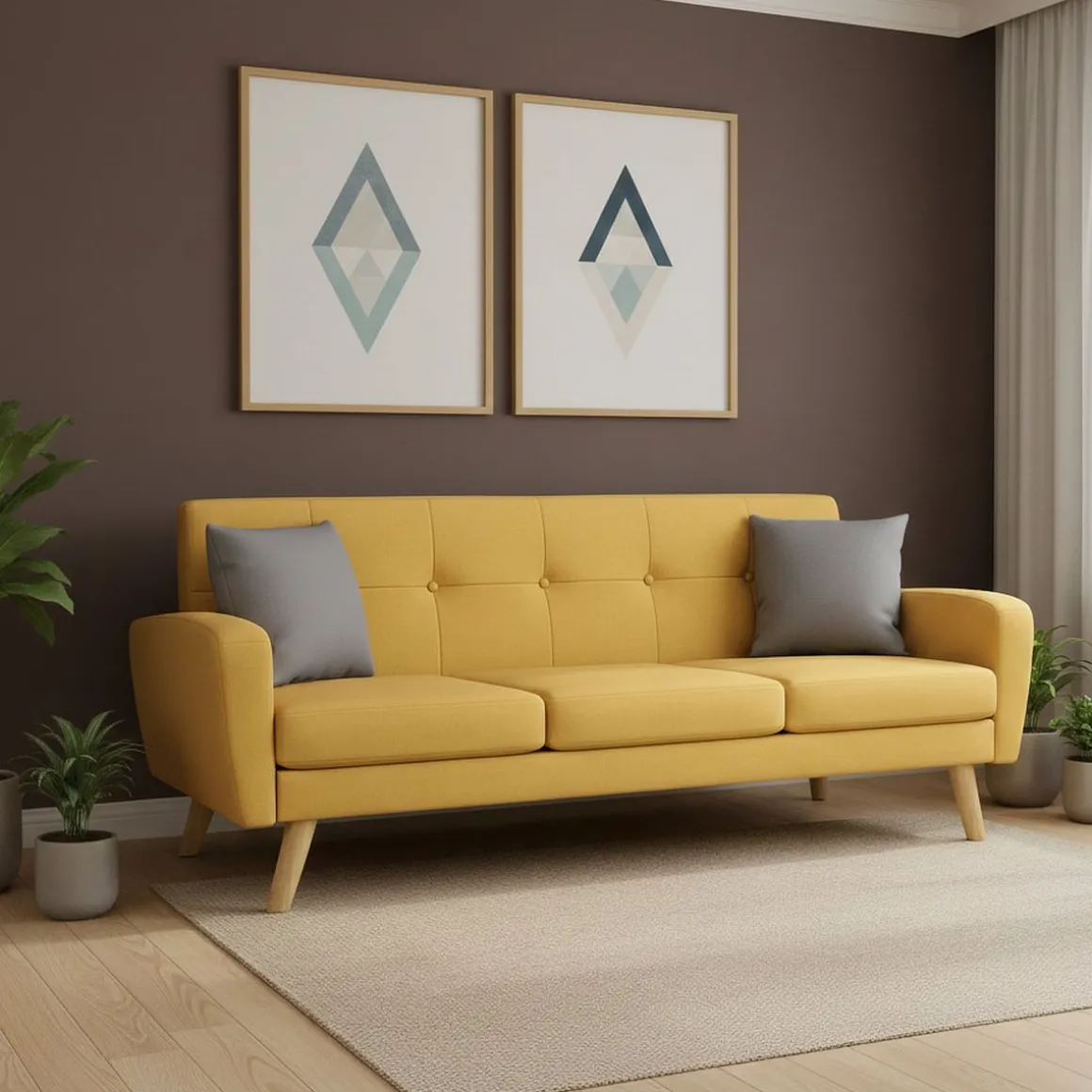 Sofa ALLY 3-Sitzer gelb