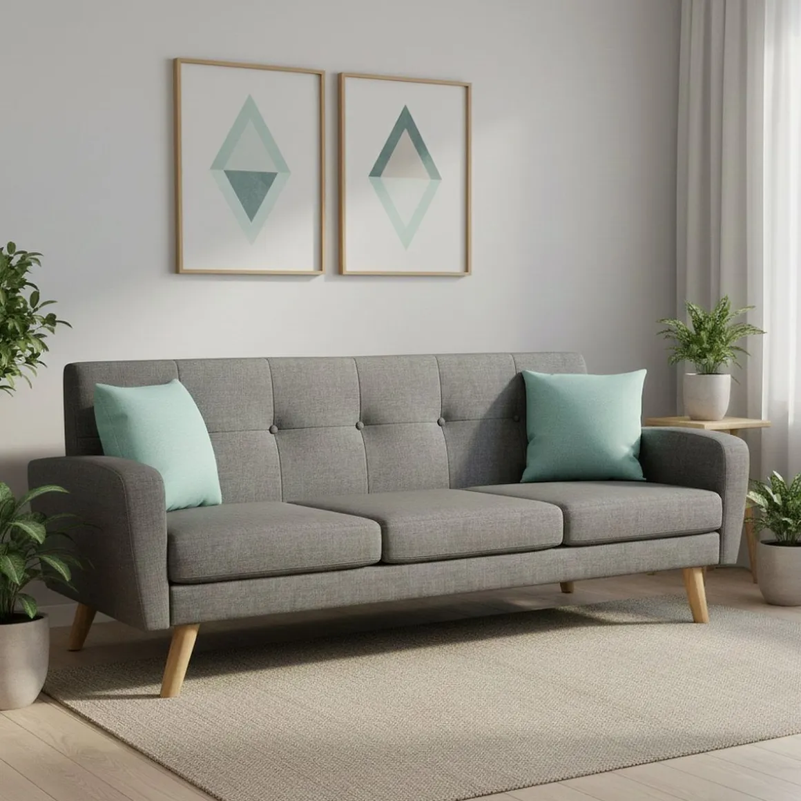 Sofa ALLY 3-Sitzer grau