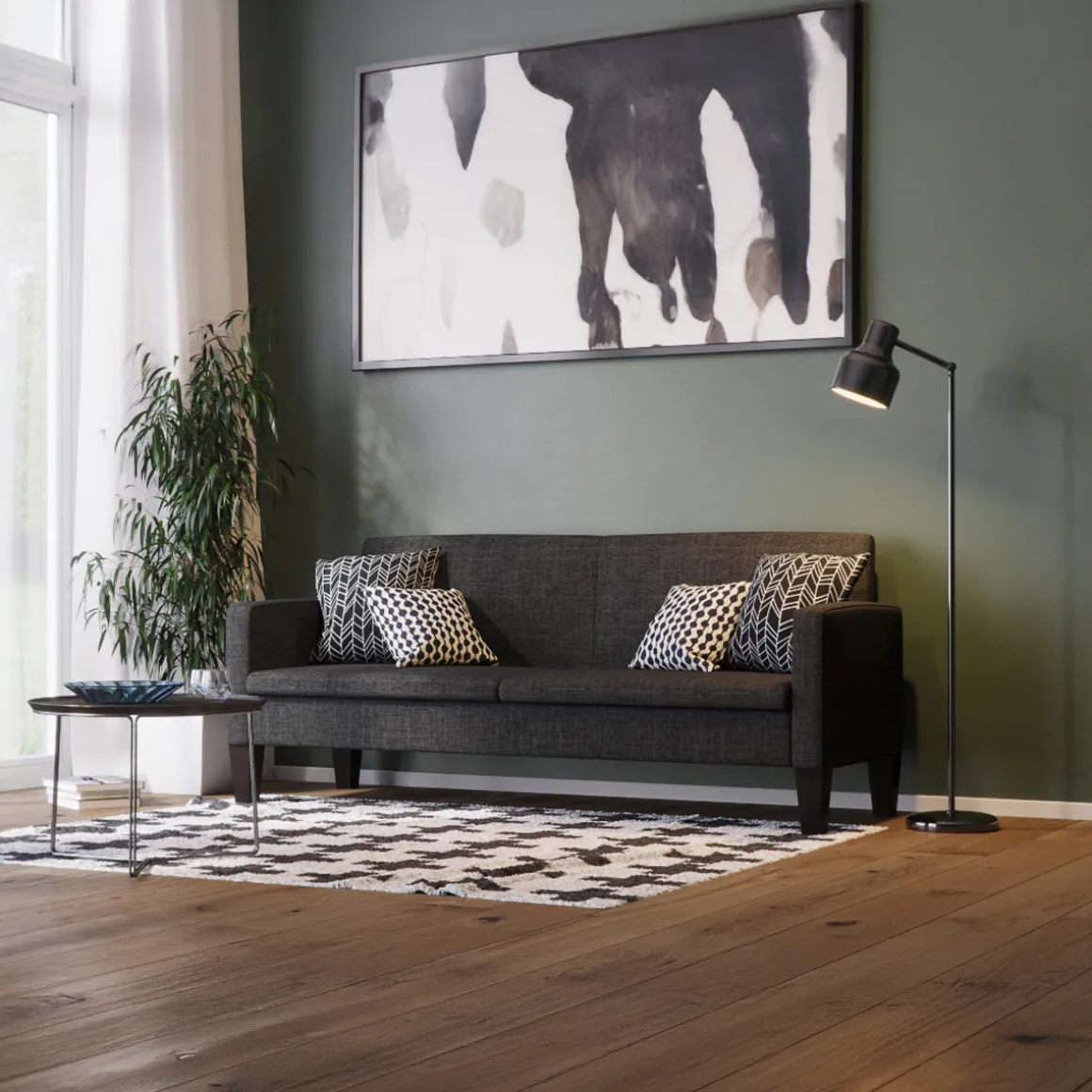 Sofa BJÖRN 3-Sitzer anthrazit