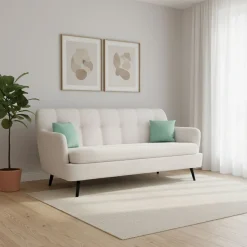 Sofa Bouclé LIA 3-Sitzer creme