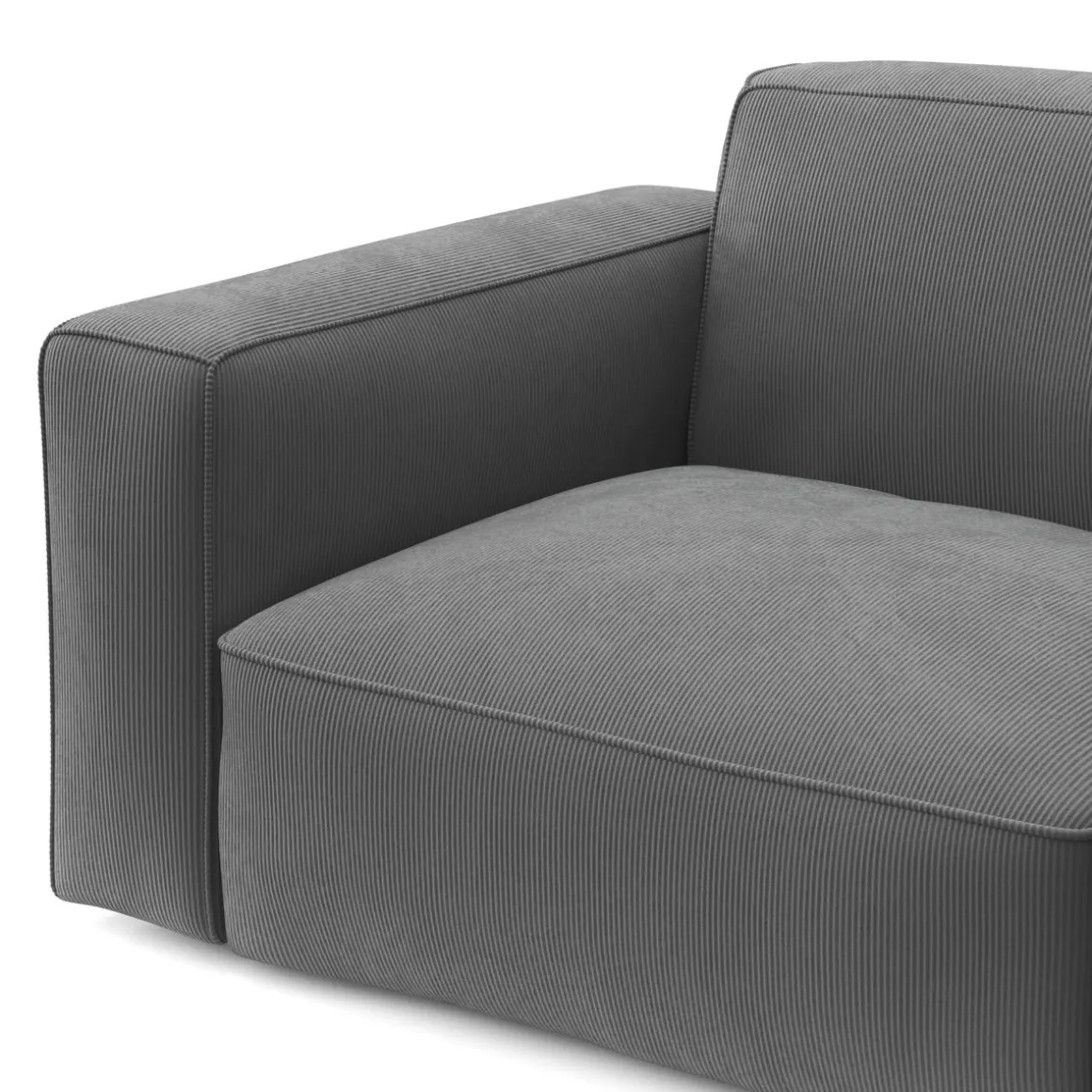 Sofa Cord GINNY 3-Sitzer anthrazit