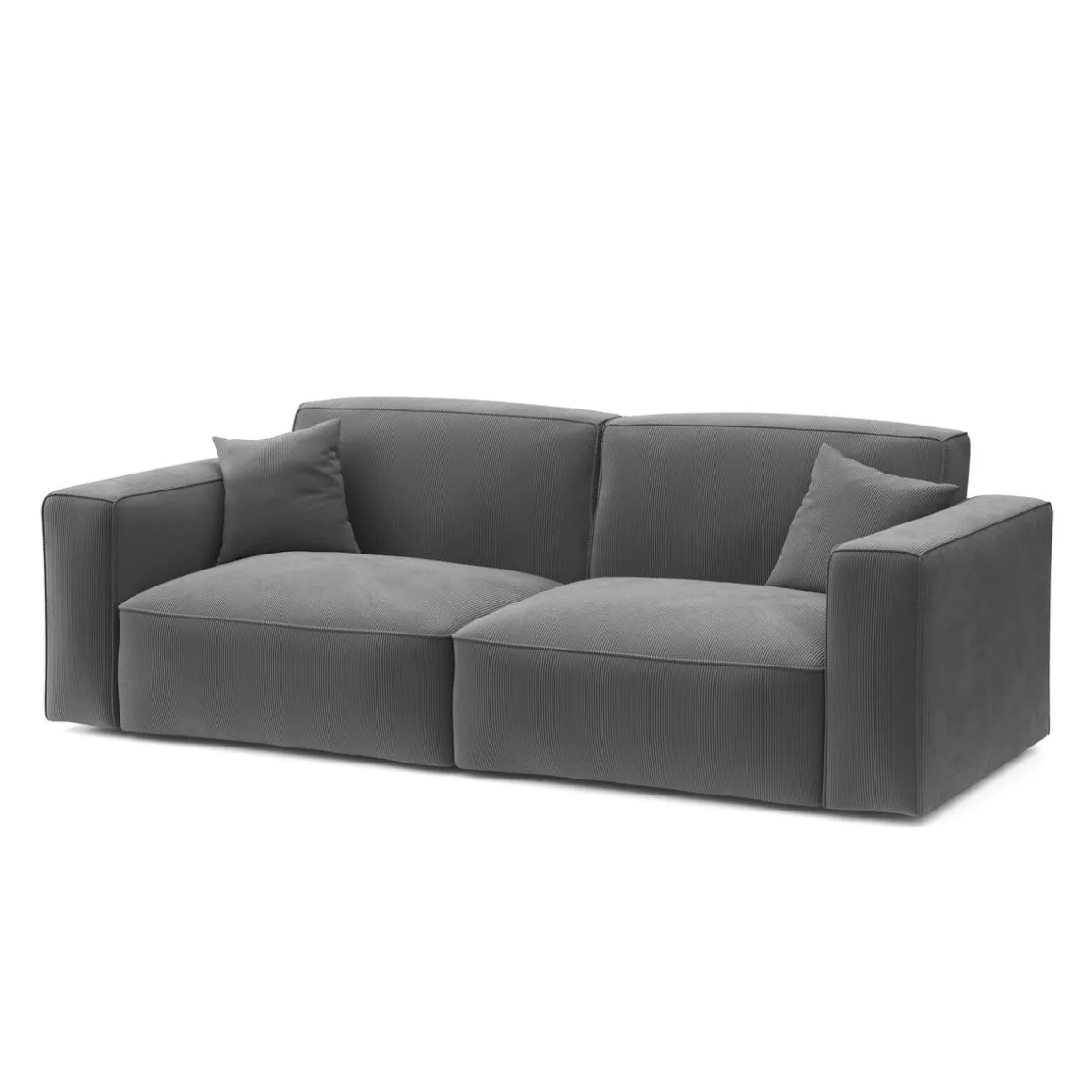 Sofa Cord GINNY 3-Sitzer anthrazit