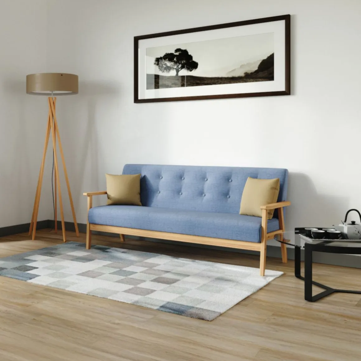 Sofa EDDY 3-Sitzer blau