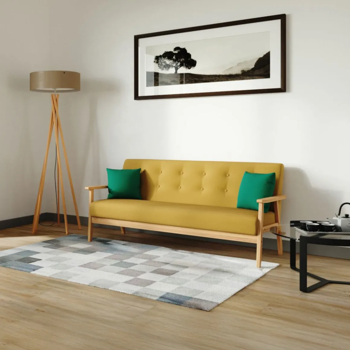 Sofa EDDY 3-Sitzer gelb