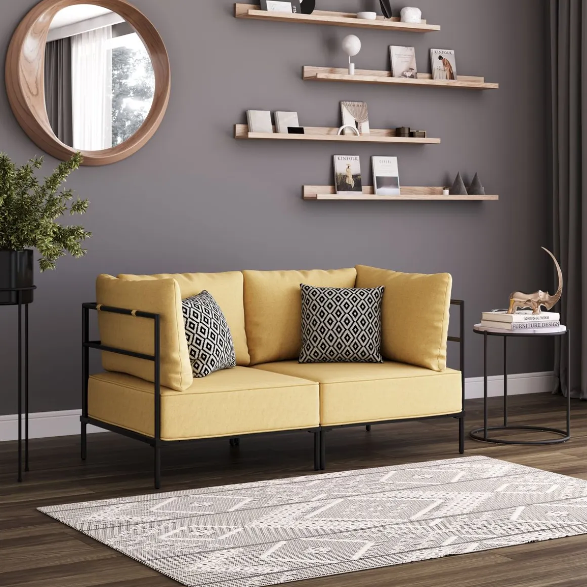 Sofa ETHAN 2-Sitzer gelb