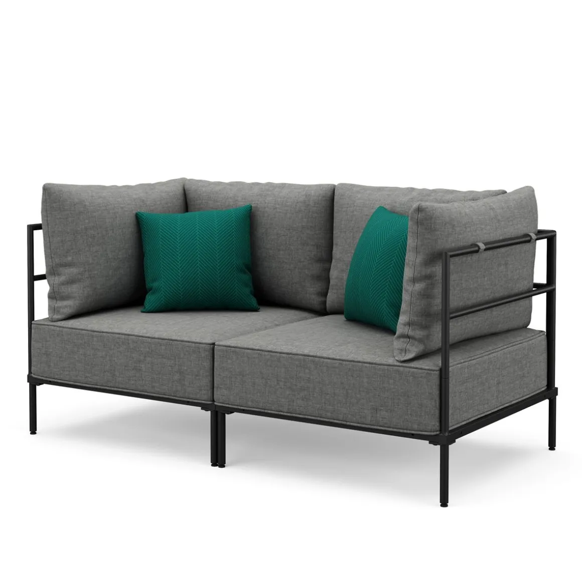 Sofa ETHAN 2-Sitzer hellgrau