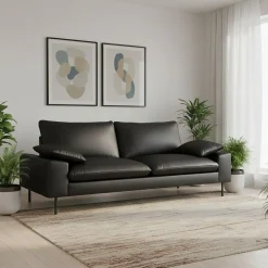 Sofa Leder ADELE schwarz