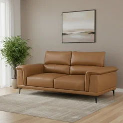 Sofa Leder GAVIN 3-Sitzer braun