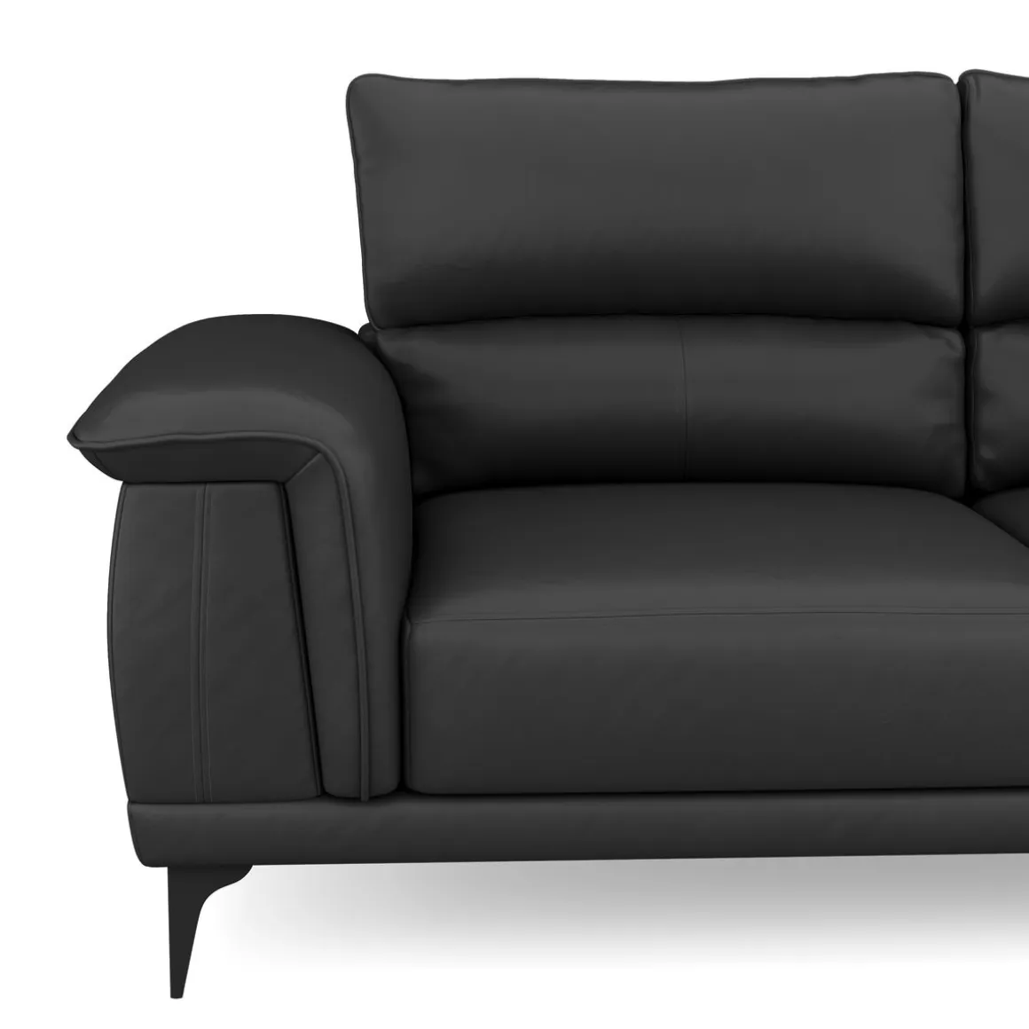 Sofa Leder GAVIN 3-Sitzer schwarz