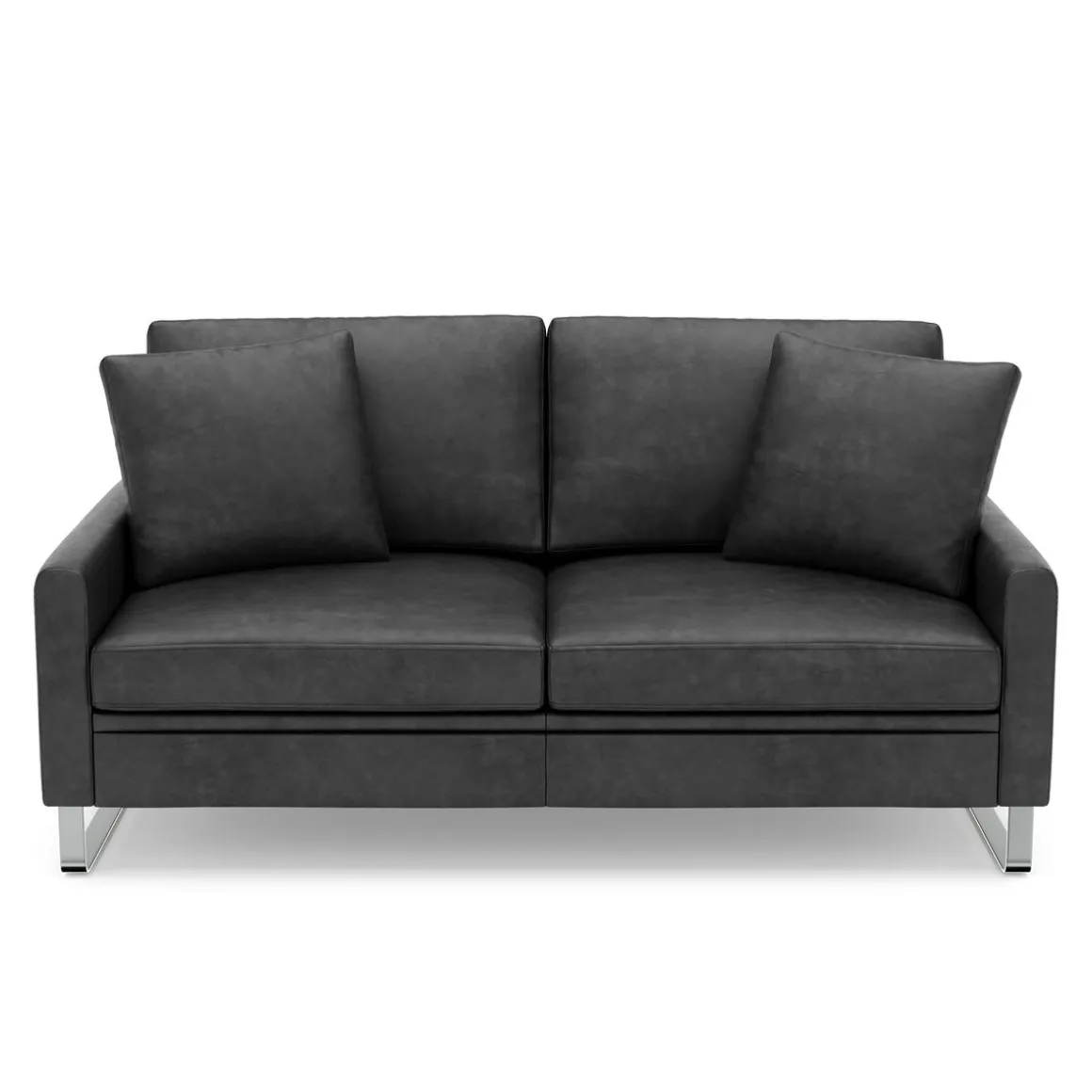Sofa Leder GIAN 2-Sitzer anthrazit