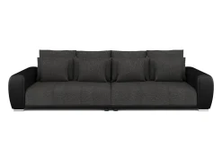 Sofa Leder SAM anthrazit/schwarz