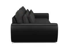 Sofa Leder SAM anthrazit/schwarz