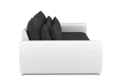 Sofa Leder SAM anthrazit/weiss