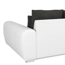 Sofa Leder SAM anthrazit/weiss