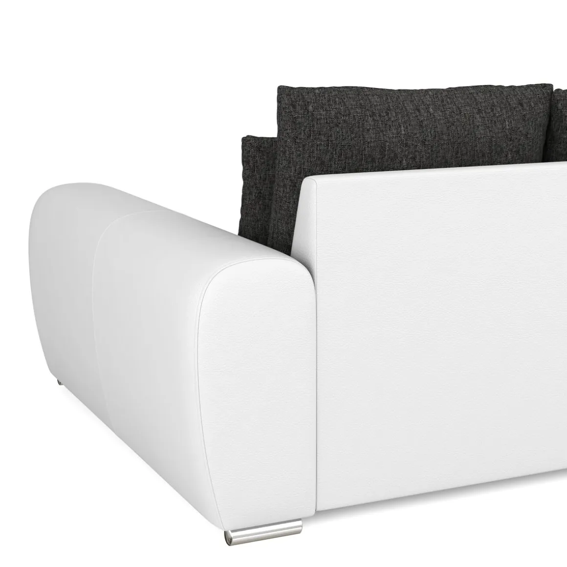 Sofa Leder SAM anthrazit/weiss