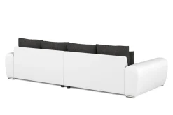 Sofa Leder SAM anthrazit/weiss