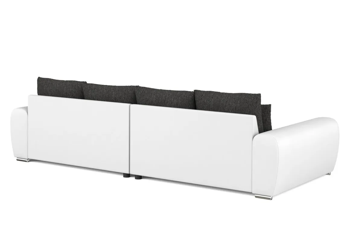 Sofa Leder SAM anthrazit/weiss