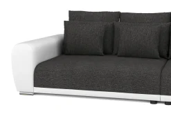 Sofa Leder SAM anthrazit/weiss