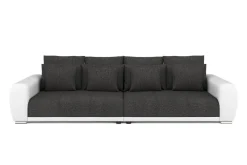 Sofa Leder SAM anthrazit/weiss