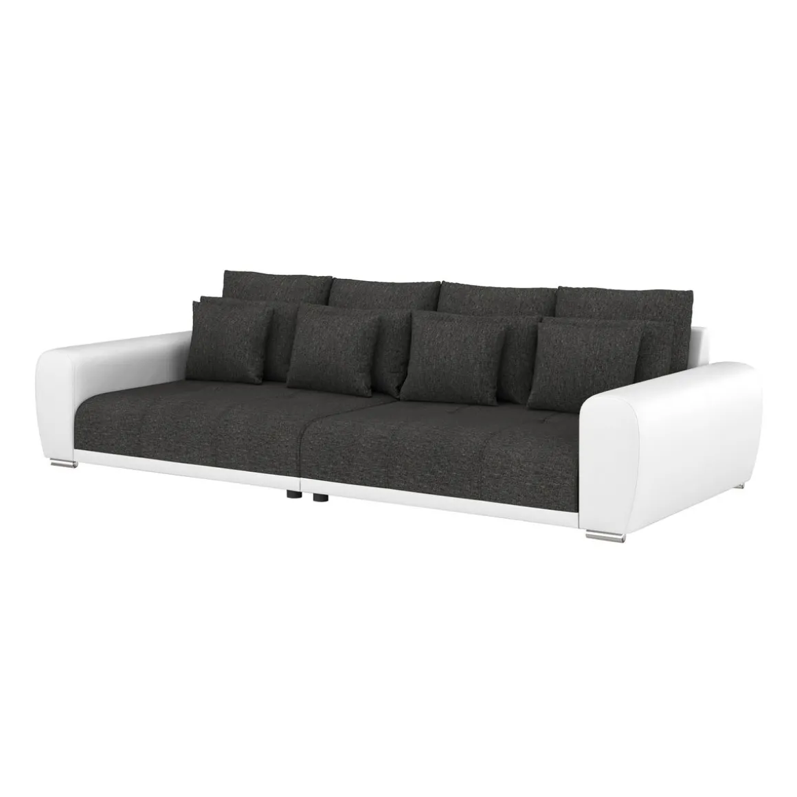 Sofa Leder SAM anthrazit/weiss