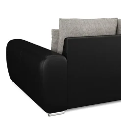Sofa Leder SAM grau/schwarz