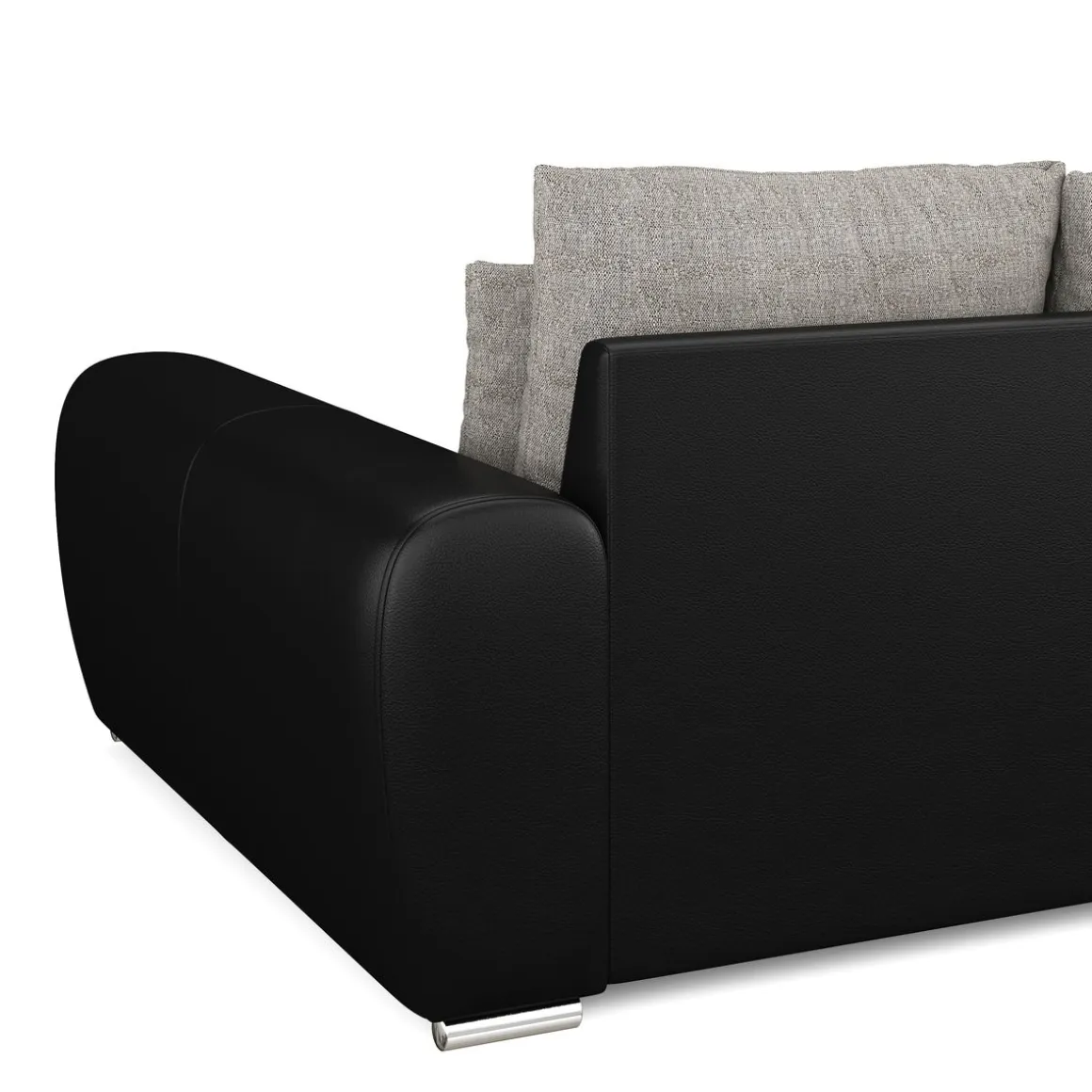 Sofa Leder SAM grau/schwarz