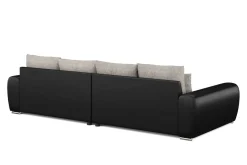 Sofa Leder SAM grau/schwarz