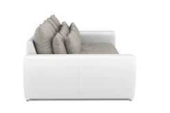 Sofa Leder SAM grau/weiss
