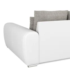 Sofa Leder SAM grau/weiss