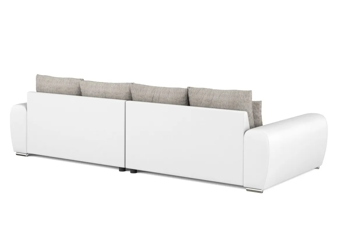 Sofa Leder SAM grau/weiss