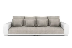 Sofa Leder SAM grau/weiss