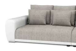 Sofa Leder SAM grau/weiss