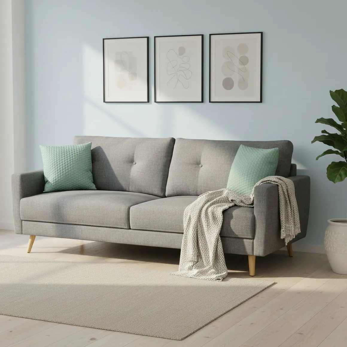 Sofa MANDY 3-Sitzer grau