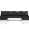 Sofa mit Schlaffunktion CARLOS II U-Form anthrazit/weiss