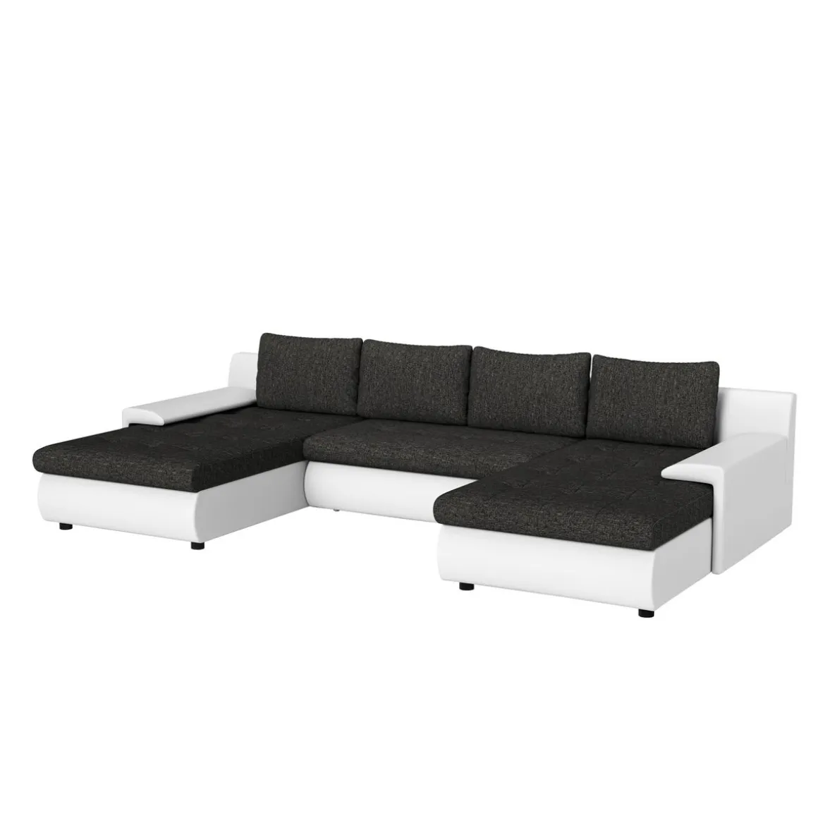 Sofa mit Schlaffunktion CARLOS II U-Form anthrazit/weiss
