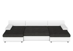 Sofa mit Schlaffunktion CARLOS II U-Form anthrazit/weiss