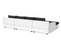 Sofa mit Schlaffunktion CARLOS II U-Form anthrazit/weiss