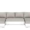 Sofa mit Schlaffunktion EROS U-Form grau/weiss