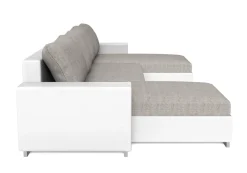 Sofa mit Schlaffunktion EROS U-Form grau/weiss