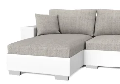 Sofa mit Schlaffunktion EROS U-Form grau/weiss