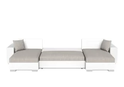 Sofa mit Schlaffunktion EROS U-Form grau/weiss