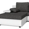 Sofa mit Schlaffunktion LANCONI U-Form schwarz/weiss