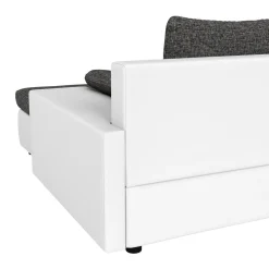 Sofa mit Schlaffunktion LANCONI U-Form schwarz/weiss