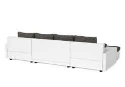 Sofa mit Schlaffunktion LANCONI U-Form schwarz/weiss