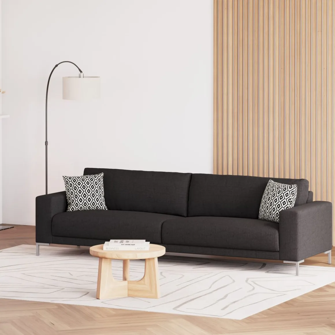 Sofa NOREEN 3-Sitzer anthrazit