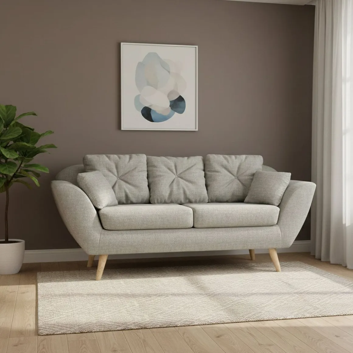 Sofa POSY 3-Sitzer grau