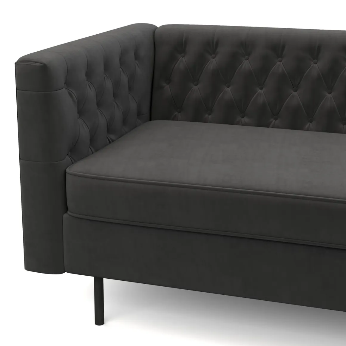 Sofa Samt CEDRIC 3-Sitzer anthrazit