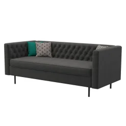 Sofa Samt CEDRIC 3-Sitzer anthrazit