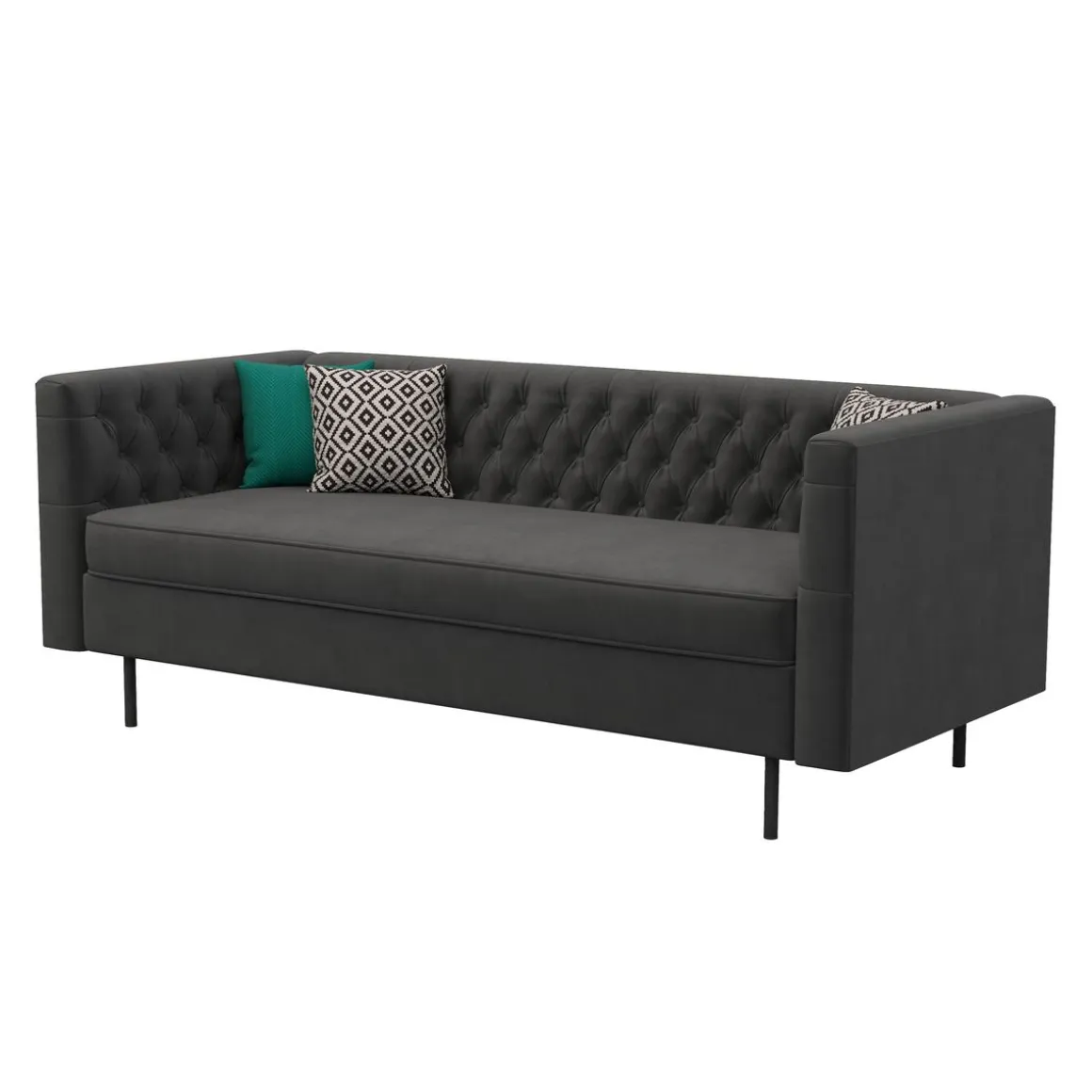 Sofa Samt CEDRIC 3-Sitzer anthrazit