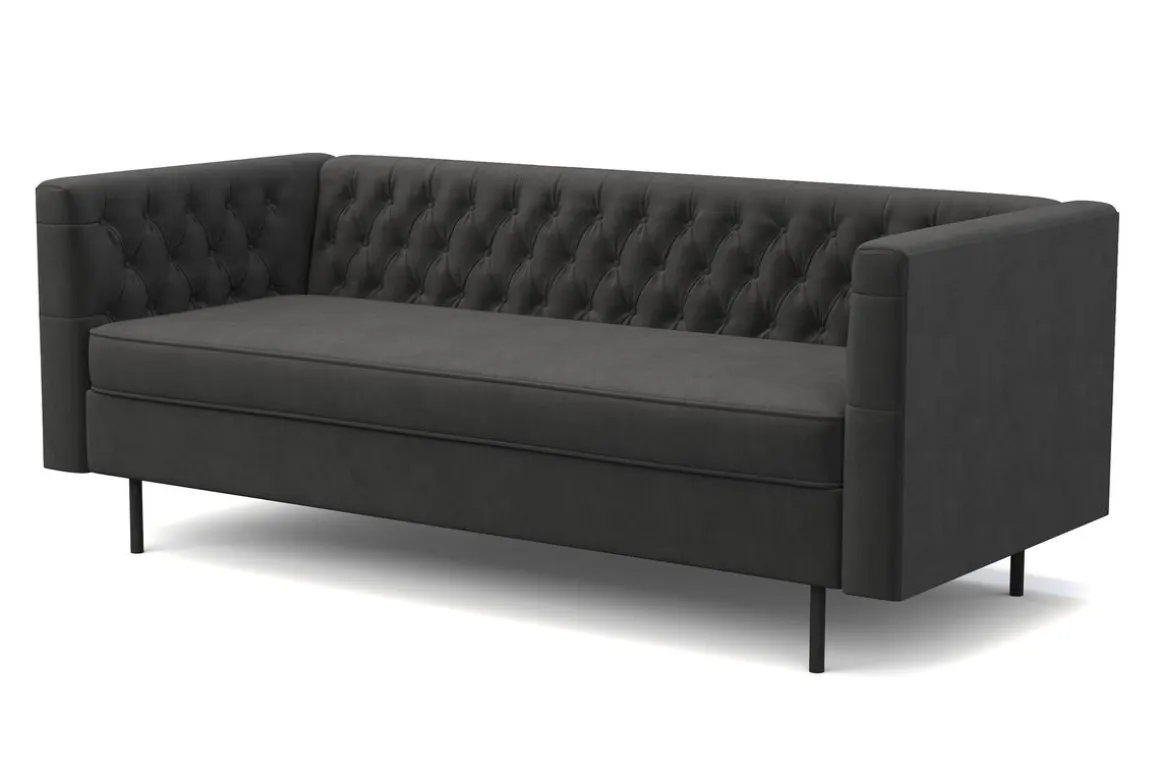 Sofa Samt CEDRIC 3-Sitzer anthrazit